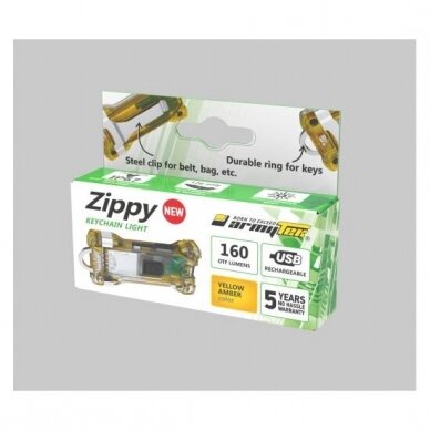 "Armytek" žibinutvėlis Zippy Yellow / 160 lm / 60°:110° / IP67 standard / built-in Li-Pol battery 4