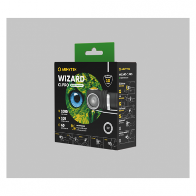 "Armytek" žibinutvėlis Wizard C1 Pro Magnet USB / White / 1000 lm / TIR 70°:120° / 1x18350 (incl.) 11
