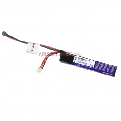 Airsoft - "Pirates Arms" Baterija - LiPo 7.4V 1100mAh 20C Stock Tube Type Mini T-Plug