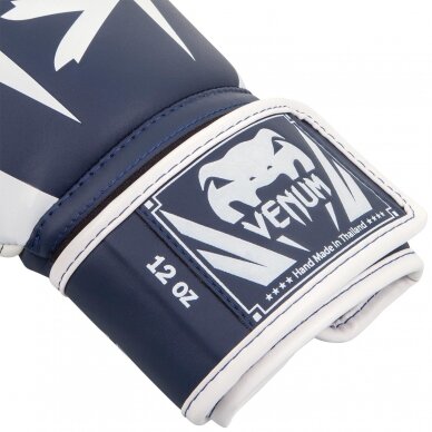 "Venum" bokso pirštinės Elite - White/Navy Blue 2