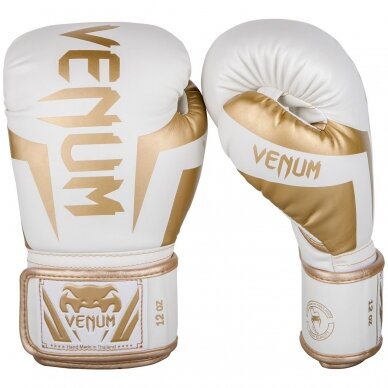 "Venum" bokso pirštinės Elite - White/Gold