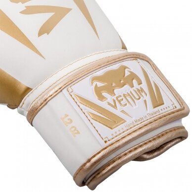 "Venum" bokso pirštinės Elite - White/Gold 2