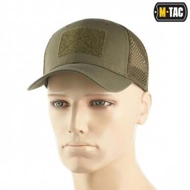 "M-Tac" Kepurė - Mesh Flex Ripstop Baseball Cap with velcro - Dark Olive (40570048) 2