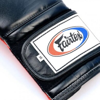 "Fairtex" bokso pirštinės BGV9 - Black/Red Palm 3