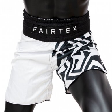 "Fairtex" Bokso šortai Mono - White/Black 2