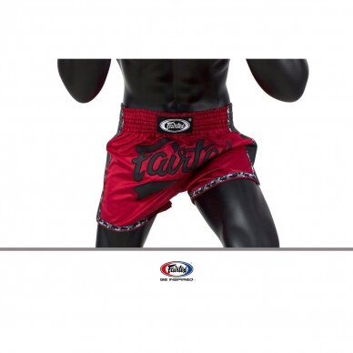 "Fairtex" K1 / Thai šortai Slim Cut - Red 2