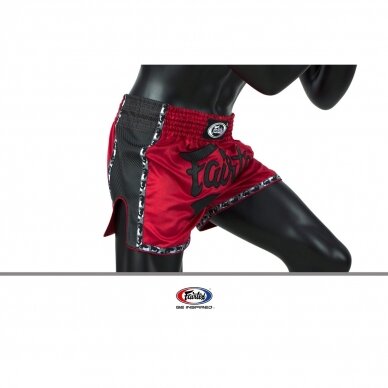 "Fairtex" K1 / Thai šortai Slim Cut - Red 3