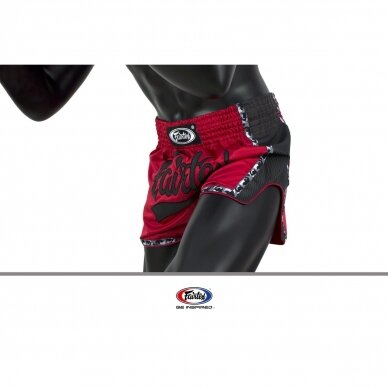 "Fairtex" K1 / Thai šortai Slim Cut - Red 4