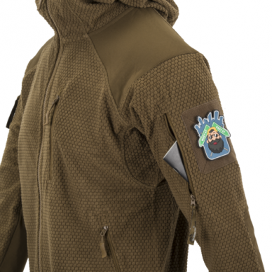 "Helikon" Flisinis džemperis - ALPHA HOODIE Jacket - Grid Fleece - Olive Green (BL-ALH-FG-02) 4