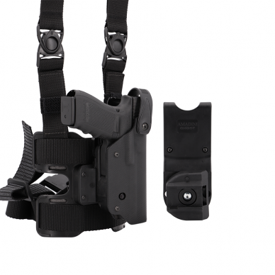 "Ghost" Pistoleto dėklas Holster - 5.2 with rotation belt module for Glock - Right Hand - Black (GI05.2SET6B01) 8