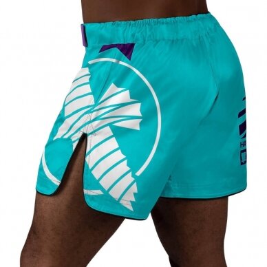 "Hayabusa" MMA šortai Icon Mid-Length - Teal/White 1