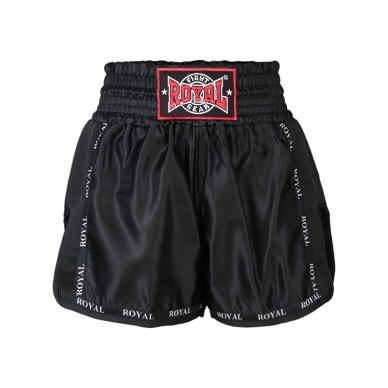 "Royal" šortai Muay Thai / Kickboxing trunks - Mesh - black black