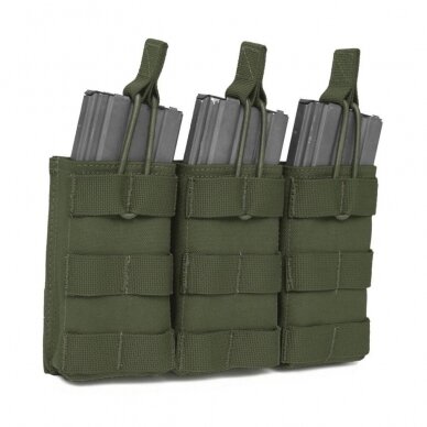 "Warrior" TRIPLE OPEN 5.56MM OPEN MAG POUCH – OD GREEN (W-EO-TMOP-OD) 1