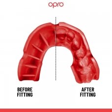 "OPRO" dantų apsauga vaikams Self-Fit Silver - Black/Red
