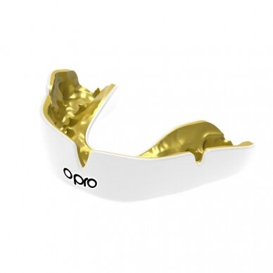 "OPRO" dantų apsauga Instant Custom Single Colour - White/Gold