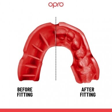 "OPRO" dantų apsauga vaikams Self-Fit Silver - Black/Red 1