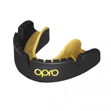 "OPRO" dantų apsauga turintiems breketus Self-Fit Gold Braces - Black/Gold