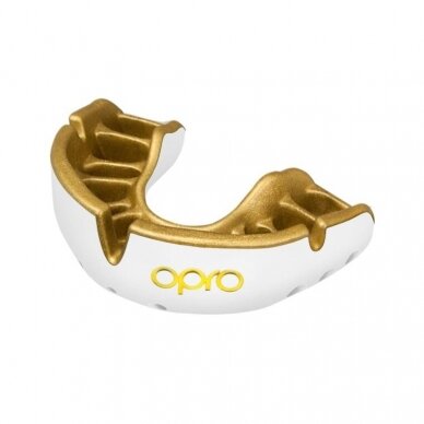 "OPRO" dantų apsauga vaikams Self-Fit Gold - White/Gold