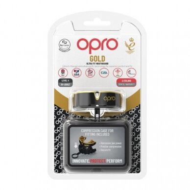 "OPRO" dantų apsauga Self-Fit GEN5 Gold Grillz - Black/Red 4