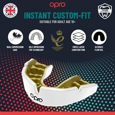 "OPRO" dantų apsauga UFC Instant Custom - Silver/Black 4