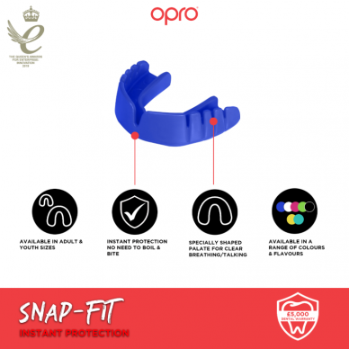 "OPRO" dantų apsauga vaikams Snap-Fit - Jet Black 1