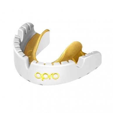 "OPRO" dantų apsauga turintiems breketus Self-Fit Gold Braces - White/Gold