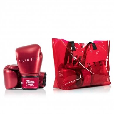 "Fairtex" bokso pirštinės Metallic - Red 2