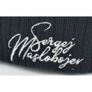 "Sergej Maslobojev" vardinė žieminė kepurė - Winter - Black 2