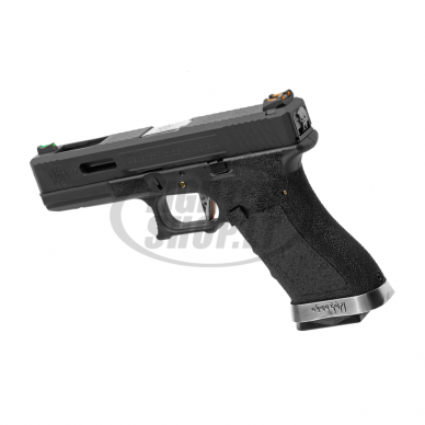 Airsoft - "WE" Šratasvydžio pistoletas - G-Force 17 BK Silver Barrel Metal Version GBB - Black 1