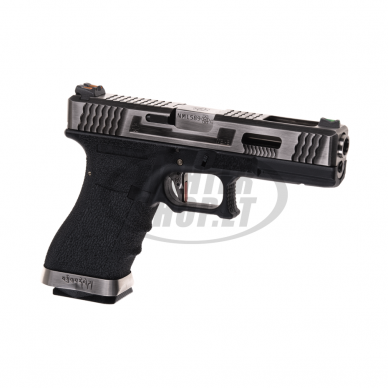 Airsoft - "WE" Šratasvydžio pistoletas - G-Force 17 SV Silver Barrel Metal Version GBB - Black