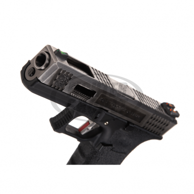 Airsoft - "WE" Šratasvydžio pistoletas - G-Force 17 SV Silver Barrel Metal Version GBB - Black 3