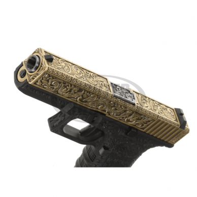 Airsoft - "WE" Šratasvydžio pistoletas - WE17 Etched Metal Version GBB - Gold 5