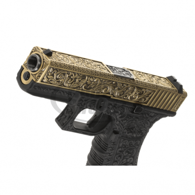 Airsoft - "WE" Šratasvydžio pistoletas - WE17 Etched Metal Version GBB - Gold 6