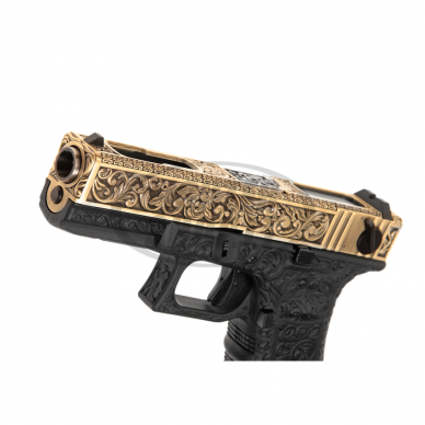Airsoft - "WE" Šratasvydžio pistoletas - WE18C Etched Metal Version GBB - Gold 3