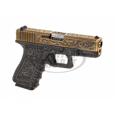 Airsoft - "WE" Šratasvydžio pistoletas - WE19 Etched Metal Version GBB - ivory 3