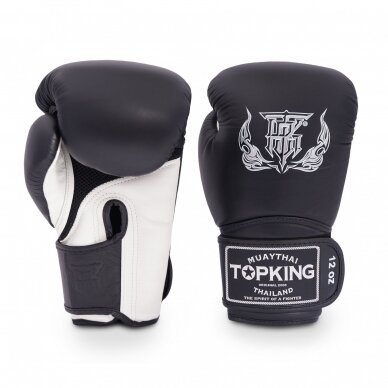 "Top King" bokso pirštinės - Super Air Double - Black/White