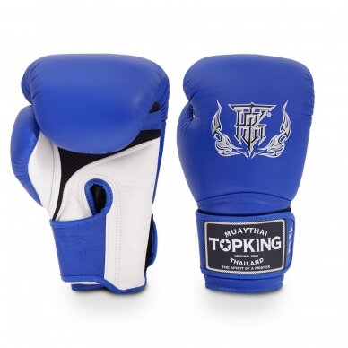 "Top King" bokso pirštinės - Super Air Triple - Blue/Black/White