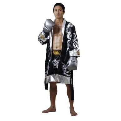 "Top King" kovotojo apsiaustas Fighter Robe - Black/Silver