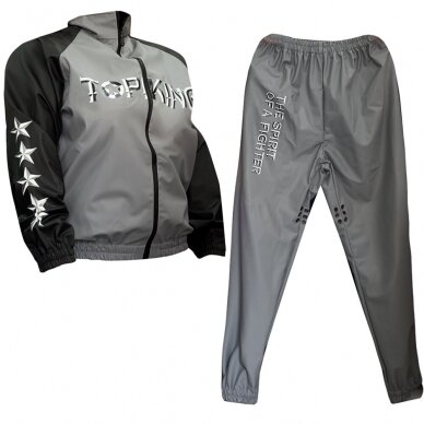 "Top King" svorio mėtimo kostiumas Sauna Suit - Grey/Black