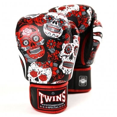 "Twins" bokso pirštinės FBGVL3-53 Skull - Red/Black