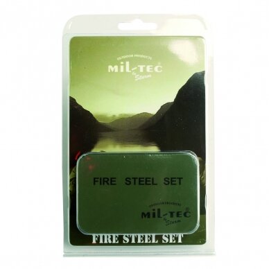 "MIL-TEC" Ugnies skeltuvas - FIRE STEEL SET M.BEHÄLTER (15275000)