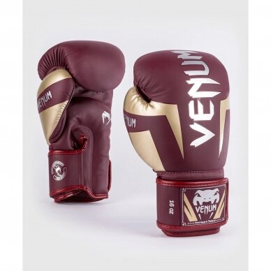 "Venum" bokso pirštinės Elite - Burgundy/Gold 1