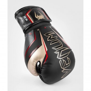 "Venum" bokso pirštinės Elite Evo - Black/Gold/Red 4