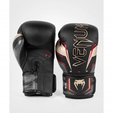 "Venum" bokso pirštinės Elite Evo - Black/Gold/Red