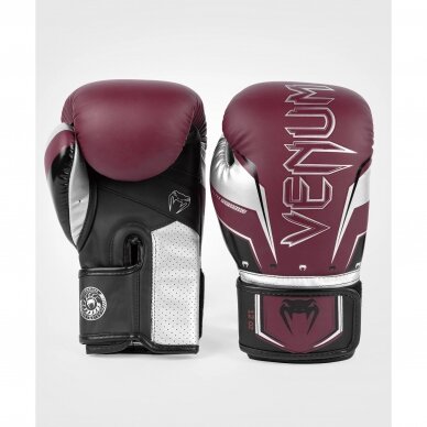 "Venum" bokso pirštinės Elite Evo - Burgundy/Silver