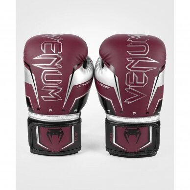 "Venum" bokso pirštinės Elite Evo - Burgundy/Silver 3