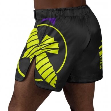 "Hayabusa" MMA šortai Icon Mid-Length - Black/Neon 1