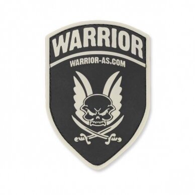 "Warrior" antsiuvas RUBBER LOGO SHIELD - BLACK (W-EO-RLS-BLK)