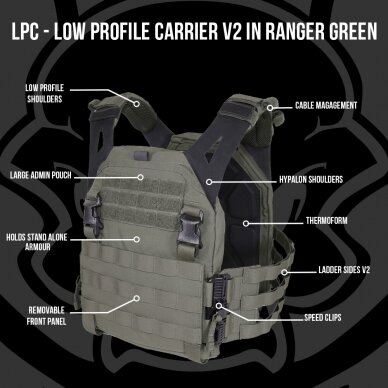 "Warrior" Taktinė liemenė - LOW PROFILE CARRIER V2 - OD GREEN (W-EO-LPC-V2-OD) 7