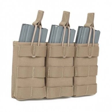 "Warrior" TRIPLE OPEN 5.56MM OPEN MAG POUCH – COYOTE TAN (W-EO-TMOP-CT) 1